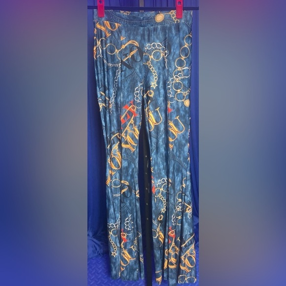 2 Piece: Vintage Style Blue w/Gold Chainlink “You Only” Print, NWOT - Picture 10 of 12